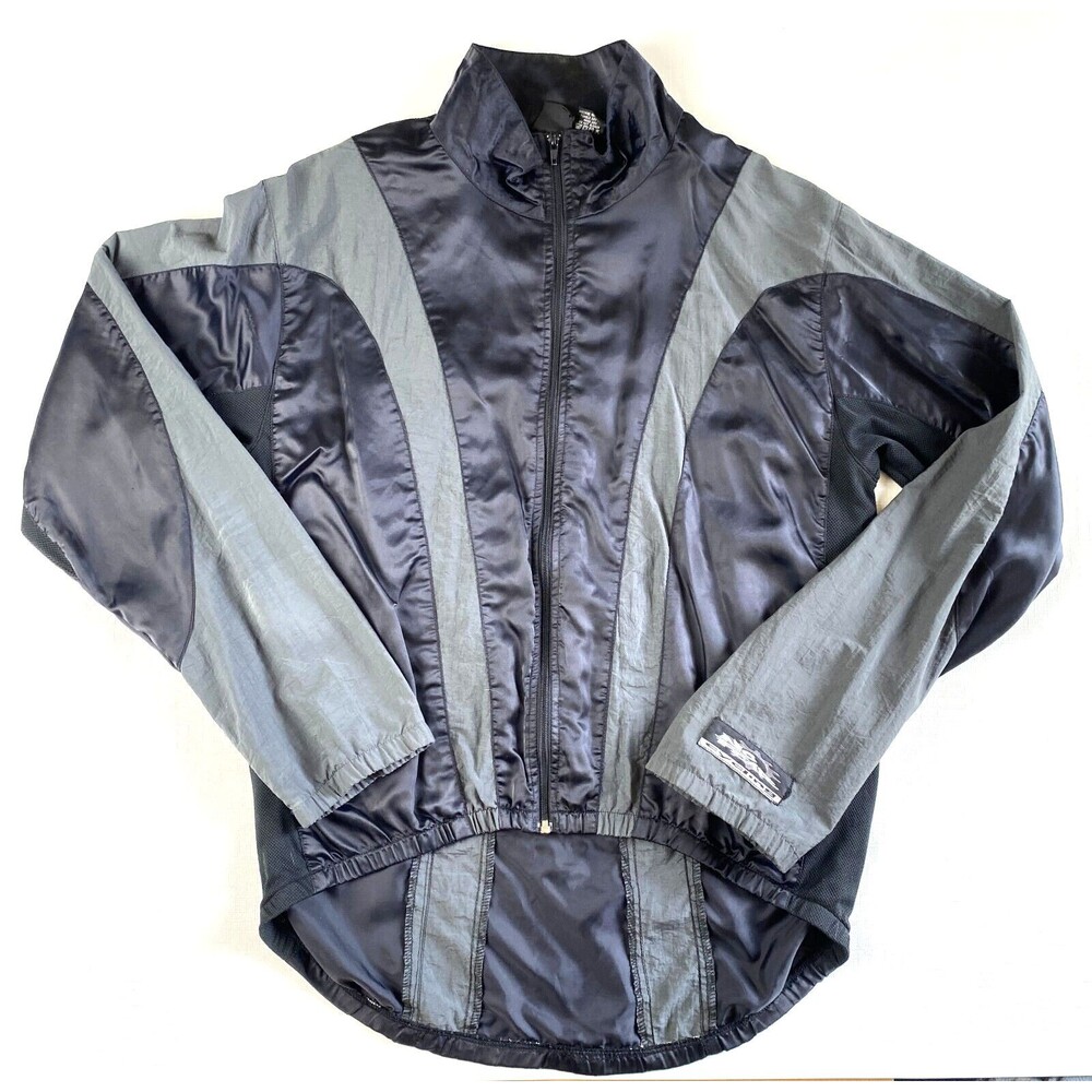 NO FEAR CYCLING Long Sleeve BLACK & GRAY Jersey! Full Zip Jacket Pocket Sz XL